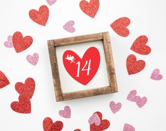 February 14th sign, Valentines Day Sign, Valentines Day Decor, Home Decor, Farmhouse Decor, Tiered Tray Decor, Tiered Tray Sign, Gift