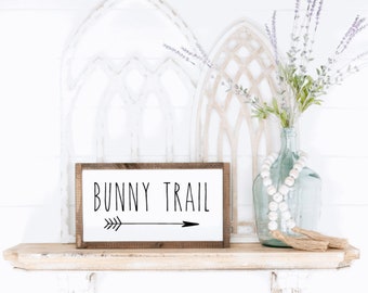 Easter Sign, Easter Decor, Easter, Bunny Sign, Bunny Trail Sign, Home Decor, Spring Decor, Spring Sign, Farmhouse Decor, Farmhouse Sign