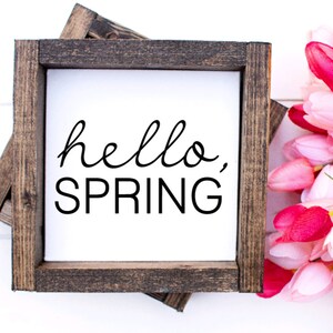 Hello Spring, Hello Spring Sign, Spring Decor, Spring Sign, Spring, Tiered Tray Decor, Tiered Tray Sign, Home Decor, Farmhouse Decor, Sign