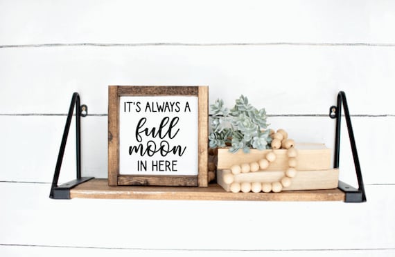 Bathroom Sign, Bathroom Decor, Restroom Sign, Restroom Decor, Full Moon, Full Moon Sign, Funny Bathroom Sign, Home Decor, Farmhouse Decor