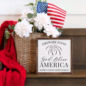 Firework Sign, Fourth of July, Fourth of July Sign, Fourth of July Decor, Patriotic Decor, Patriotic Sign, Home Decor, Farmhouse Decor, Sign