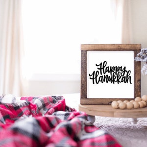 Happy Hanukkah Sign, Hanukkah, Hanukkah Sign, Hanukkah Decor, Home Decor, Wooden Sign, Gift, Decor, Tiered Tray Sign, Tiered Tray Decor