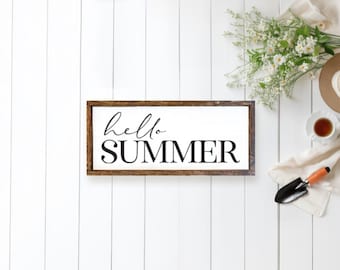 Hello Summer Sign, Hello Summer, Summer Sign, Summer Decor, Home Decor, Farmhouse Decor, Farmhouse Sign, Decor, Gift, Summer, Farmhouse