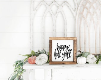 Happy Fall Ya&#39;ll, Halloween Sign, Fall Sign, Fall Decor, Halloween Decor, Wooden Sign, Tiered Tray Decor, Farmhouse Decor, Home Decor