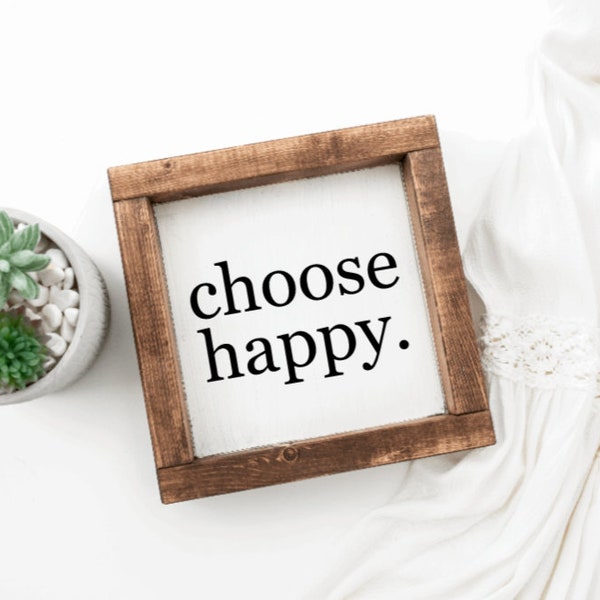 Choose Happy Sign, Inspirational Sign, Home Decor, Decor, Positivity, Mini Sign, Office Decor, Housewarming Gift, Gift, Happiness