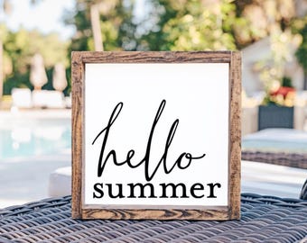 Hello Summer Sign, Summer Decor, Summer Sign, Summer, Summertime Decor, Home Decor, Decor, Wooden Sign, Gift, Sign, Summertime, Farmhouse