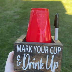 Mark Your Cup And Drink Up, Party Cup Holder, Mark Your Cup, Cup Holder, Cup Caddy, Red Solo Cup Holder, Party Decor, Housewarming Gift