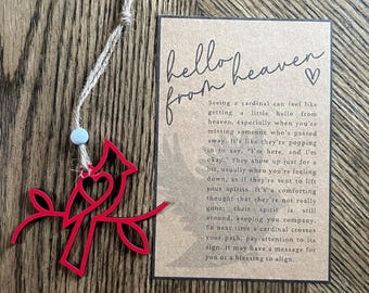 Hallo uit de hemel, kardinaalornament, kardinaal, herdenkingsornament, herdenkingsornament, Kerstmis, kerstornament, rouw, gedenkteken