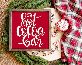 Hot Cocoa Bar Sign, Christmas Sign, Christmas Decor, Home Decor, Farmhouse Decor, Farmhouse SIgn, Gift, Wedding Gift, Housewarming Gift