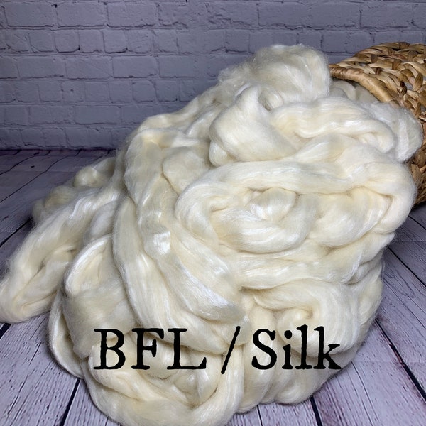 BFL / Silk 70/30 Combed Top / Roving Fiber Blend 1 pound