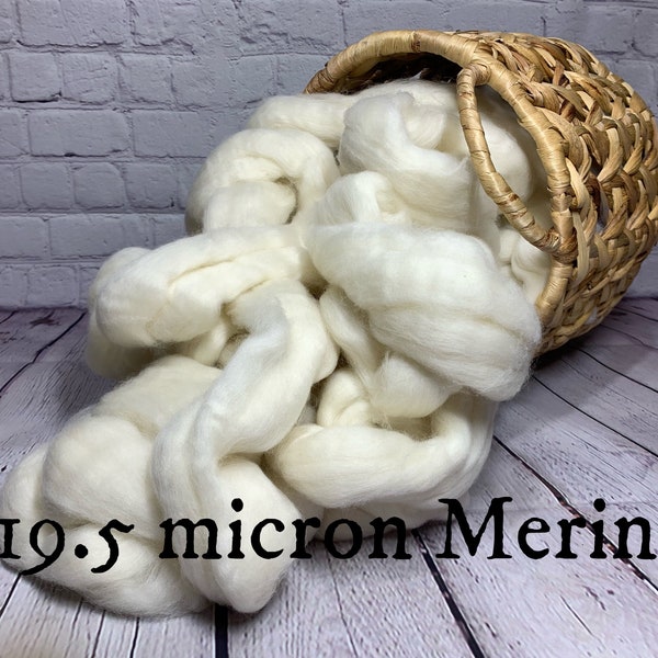 Merino Superfine American Merino Combed Top / Roving wool fiber for spinning, felting, knitting (1 pound)