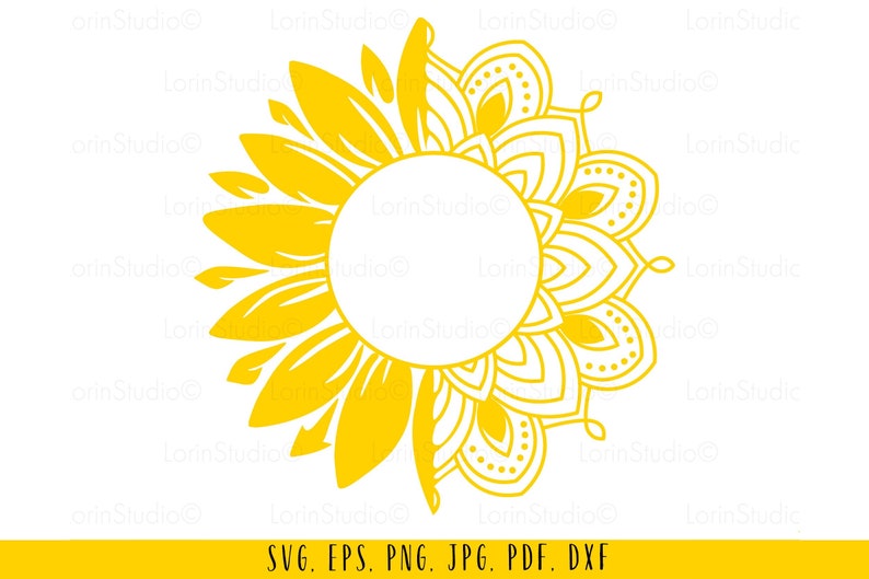 Download Half Sunflower mandala svg Sunflower decal svg Suflower | Etsy