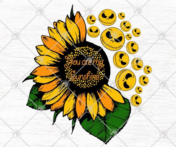 Download Jack Skellington Sunflower You Are My Sunshine Skull Svg Png Etsy
