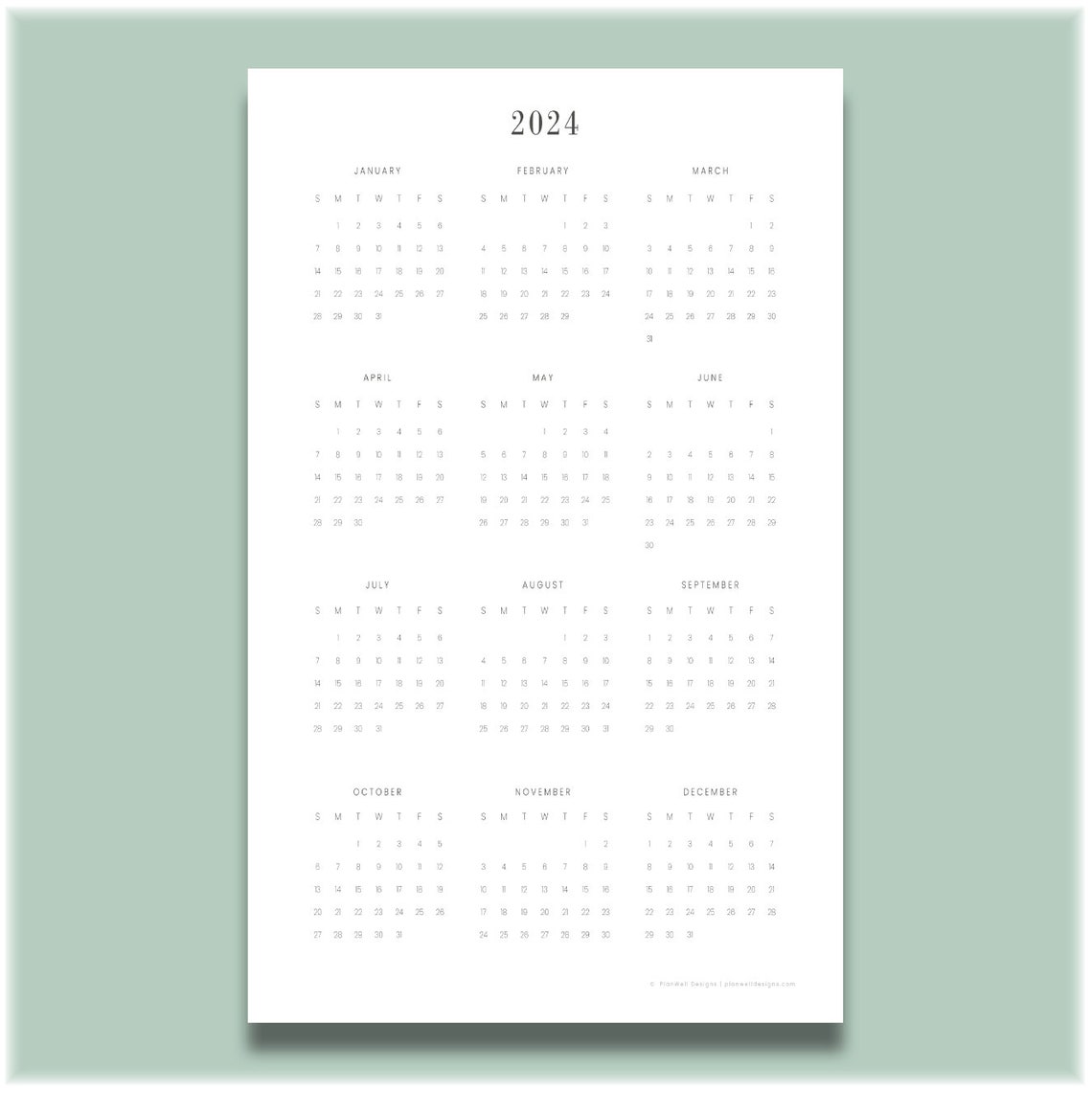 2021 2025 Printable Calendars Etsy