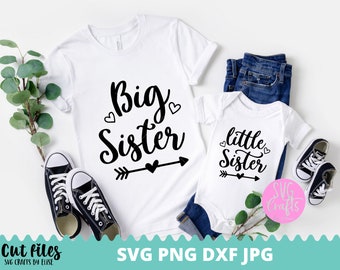 Big Sister Little Sister SVG, sister svg, dxf and png instant download, Big sister SVG for Cricut and Silhouette, Best sister SVG, Siblings