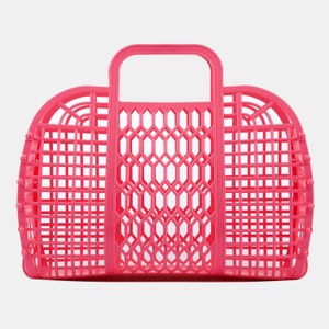 Large Plastic Jelly Bags - Plastic Beach Tote, Girls Beach Bag (Large)
