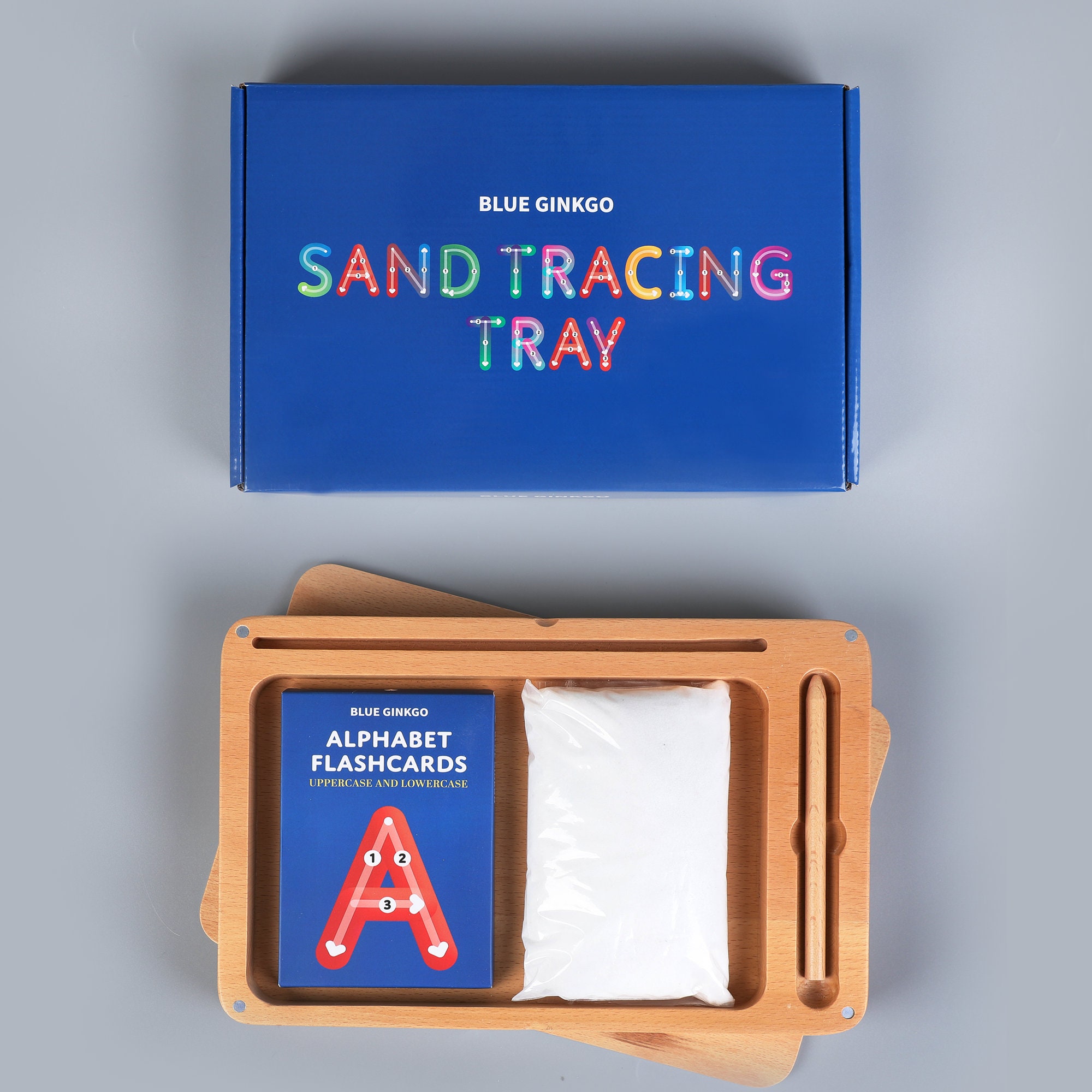 Three Part Card Tray, Flashcard Tray Flashcard Holder Montessori