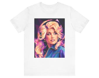 レトログラムポートレートTシャツ｜ネオンポップアート女性グラフィックTシャツ