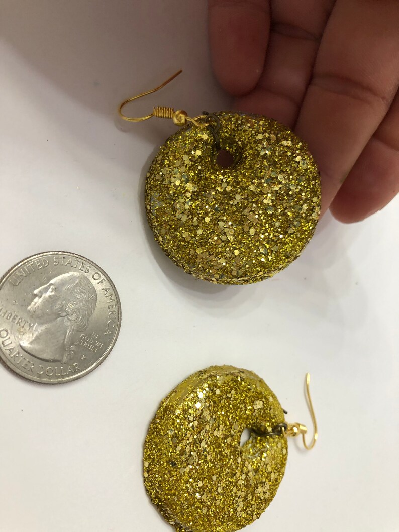 Gold Glitter Clay Earrings!
