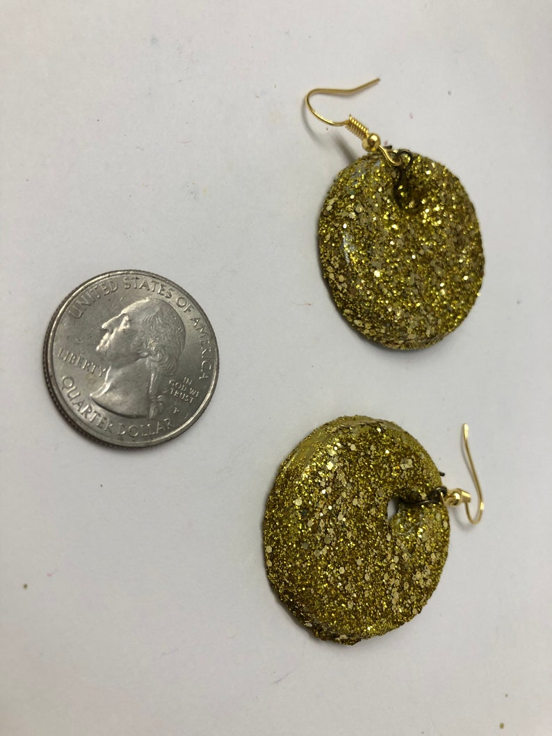 Gold Glitter Clay Earrings!
