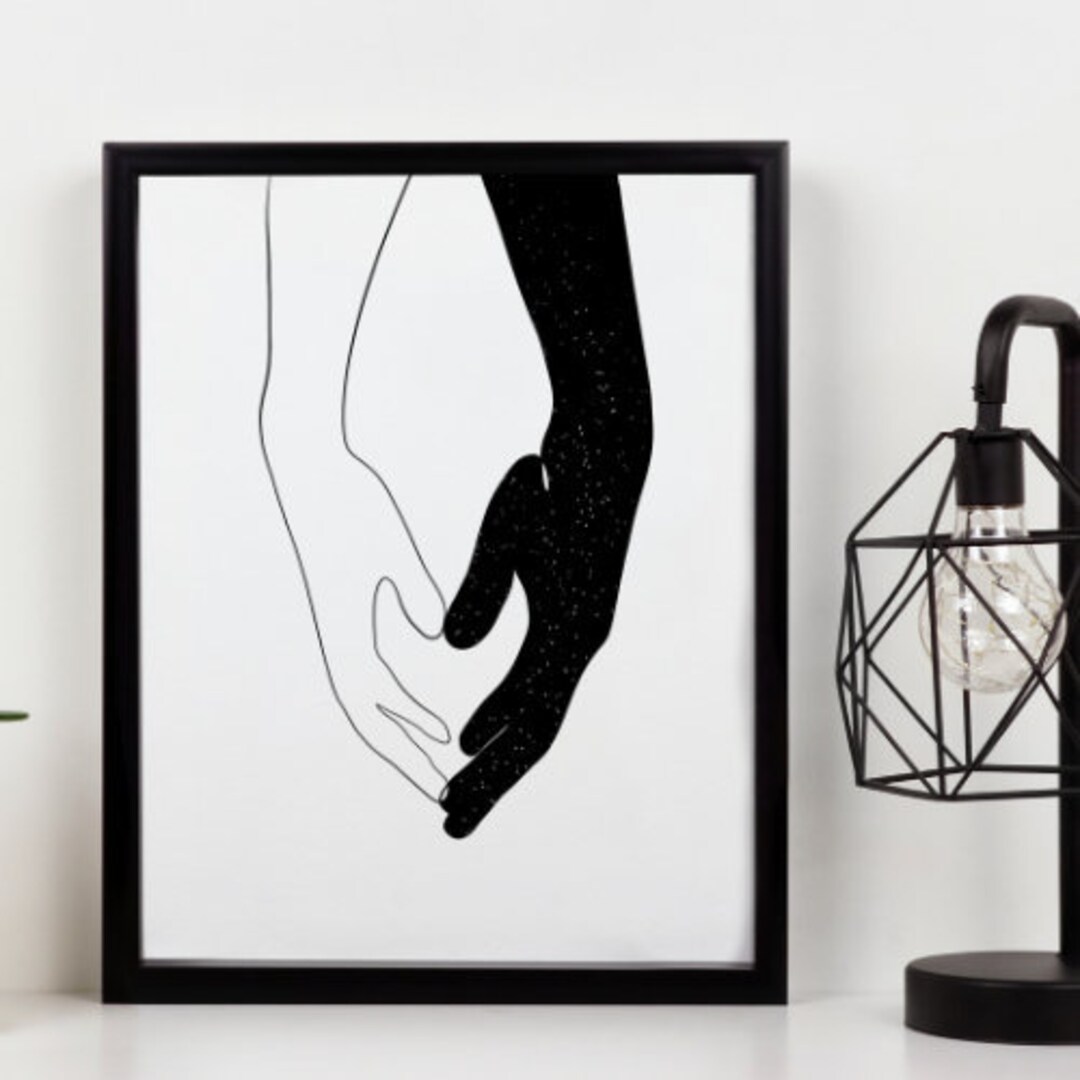 Unity One Line Drawing Printable Minimal Art Black Lives Etsy