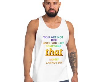 Lámina con cita inspiradora: No eres rico hasta que tienes algo que el dinero no puede comprar. Arte mural moderno.