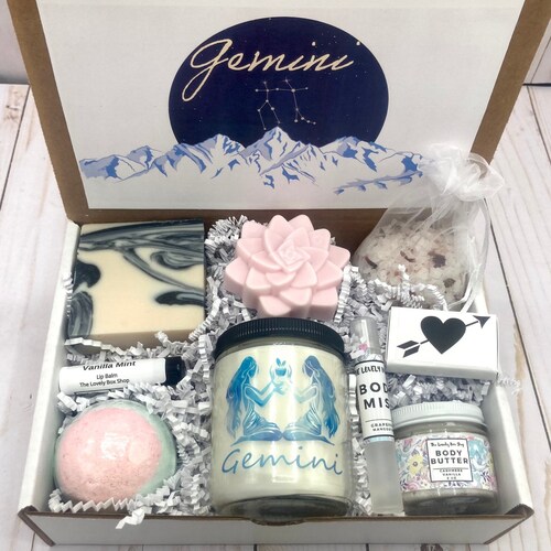 Gemini Zodiac Happy Birthday Gift Box Etsy