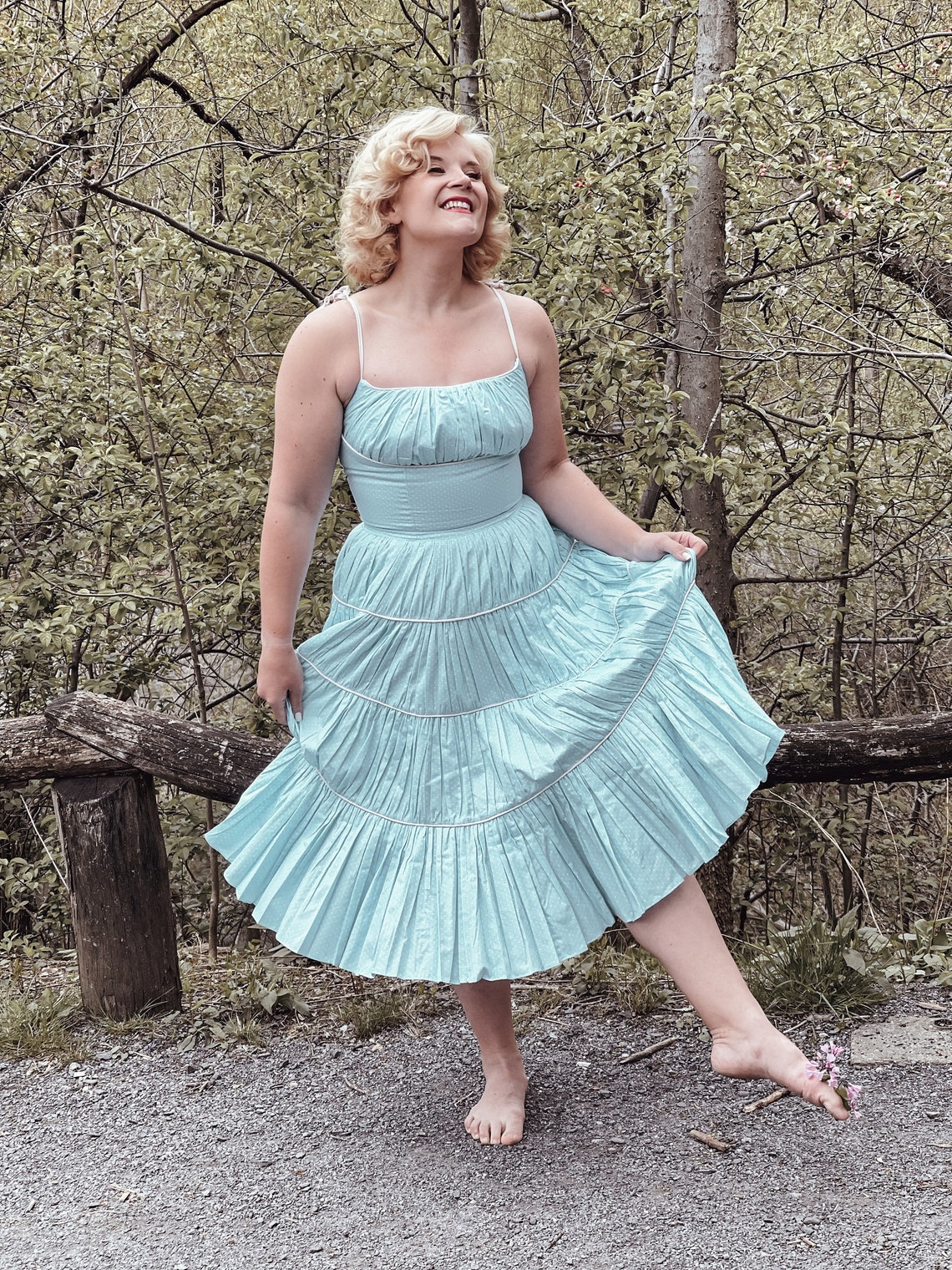 Monroe Dress Marilyn Monroe Blue Polka dots Dress / Vintage Etsy