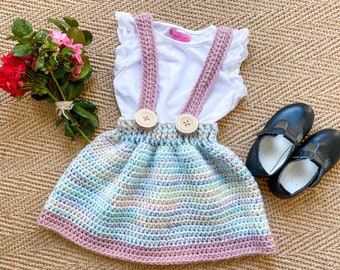 Emilia Suspender Dress Crochet Pattern - Spring young girls crochet design