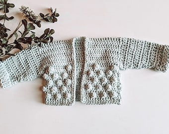 Crochet Spring Bobble Cardigan Pattern - KIDS