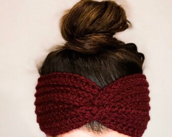 PATTERN Boho Crochet Turban Headband And ear warmer PDF instant download