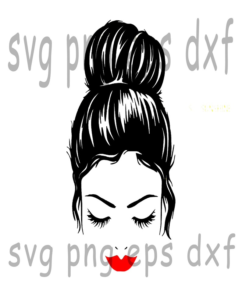Download Messy Bun SVG Messy Bun Cut File for Cricut Girl with Bun ...