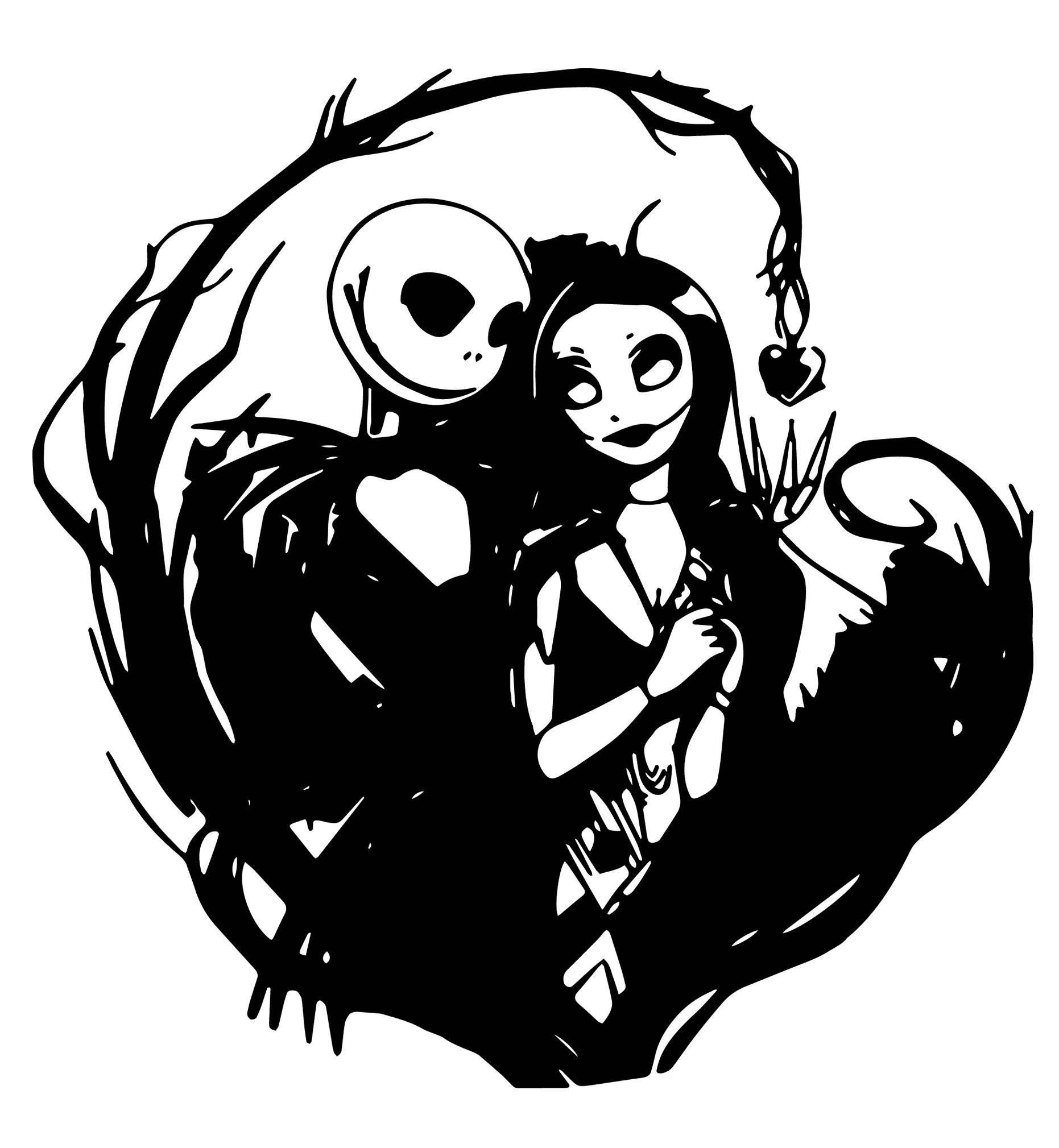 Jack Skellington And Sally Heart SVG The Nightmare Before | Etsy