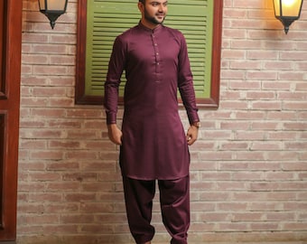 Indian | Pakistani | Bengali | Desi Style Purple Slim Fit Kurta for Mens | Boys for Eid | Ramadan | Wedding