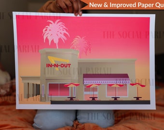 In N Out | SoCal Print | Preppy Wall Art | Retro Decor | 12 x 18 Art Print