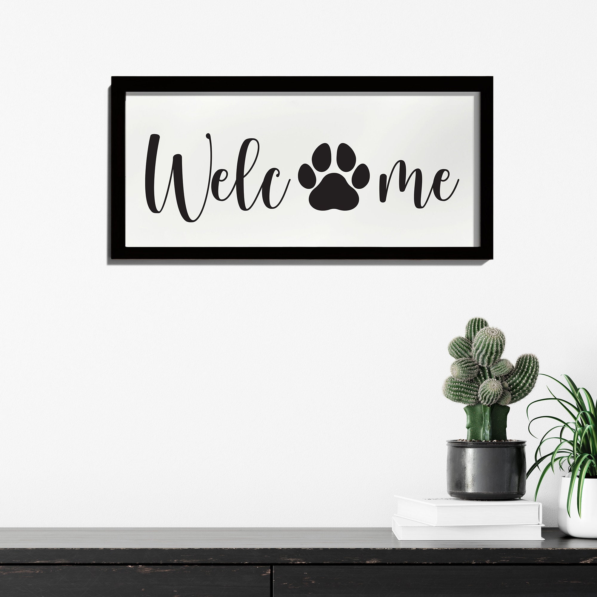 w/ Paw Print Framed Sign Wall Art Home Decor Etsy