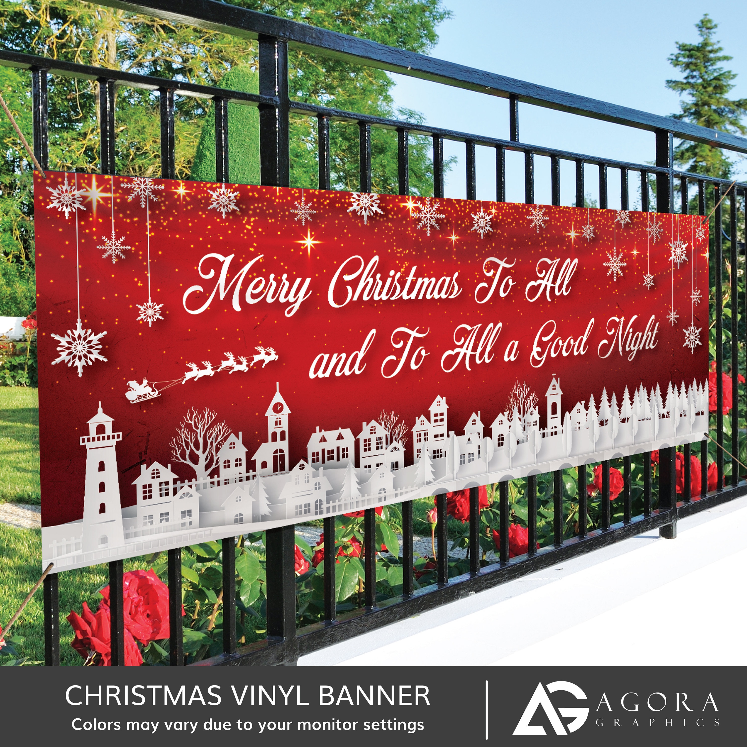 Merry Christmas To All Indoor/Outdoor Christmas Banner | Etsy