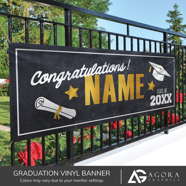 Customizable Congratulations Graduation Banner 13oz Vinyl Etsy