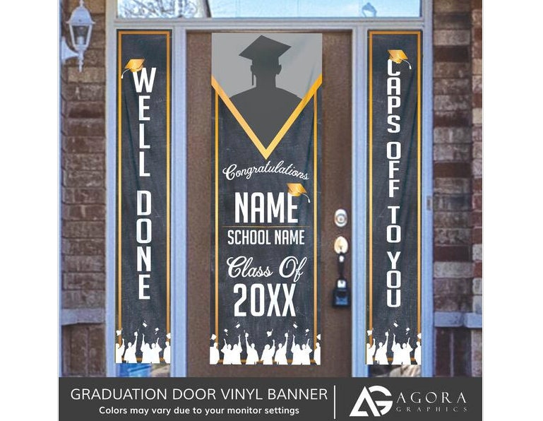 Custom Graduation Door Banner CUSTOM SCHOOL COLORS Etsy
