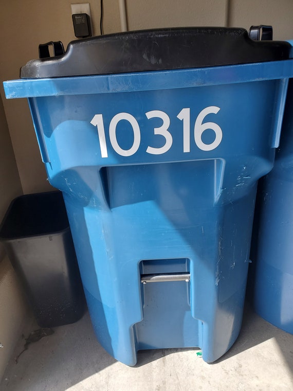 Trash Can Number Decal Set of 4 Etsy