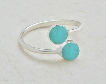 Double Round Wrap Ring Turquoise