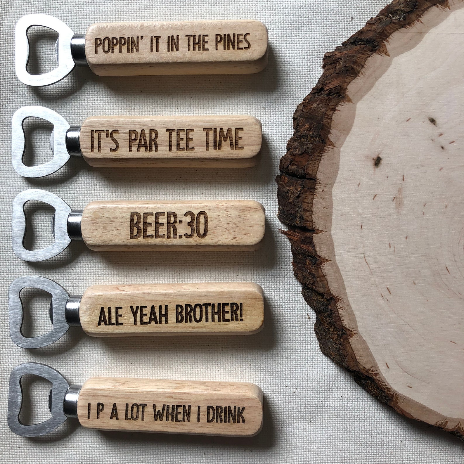 Multi Quote Engraved wood wooden Bottle Opener poppin it Etsy