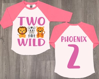 Two Wild Birthday Shirt: Kids 2nd Birthday Raglan Tee