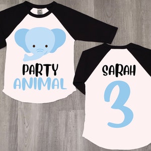 Elephant 3rd Birthday Shirt: Safari Animal Party Tee