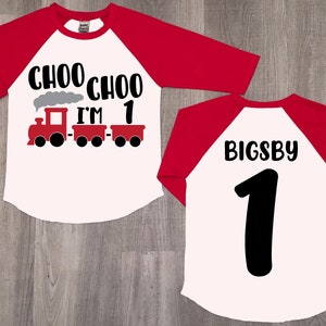 Choo Choo Train 1st Birthday Shirt: Custom Raglan Tee