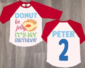 Donut Birthday Shirt, Second Birthday, Kids Raglan Tee