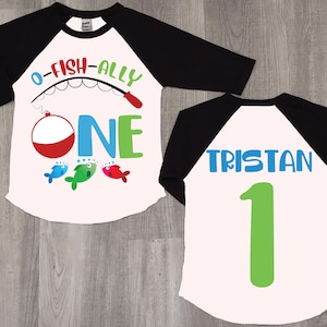 Fishally One Birthday Shirt: Fishing 1st Birthday Raglan
