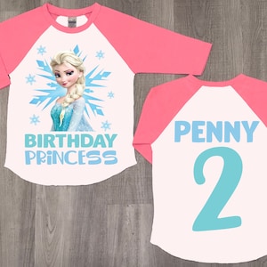 Elsa Frozen Birthday Girl Raglan Shirt