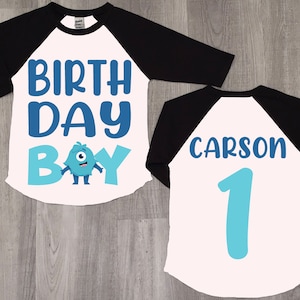 Monster 1st Birthday Boy Raglan Shirt