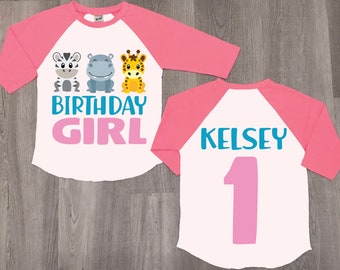 Safari 1st Birthday Girl Shirt: Kids Animal Tee